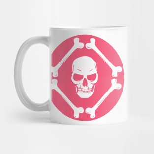 Skull and bones pattern white & sweet pink Mug
